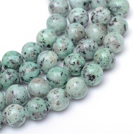 Natural Sesame Jasper/Kiwi Jasper Bead Strands G-R345-10mm-12-1