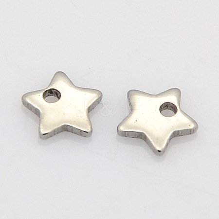 Tarnish Resistant Star 304 Stainless Steel Charms STAS-N025-14-1