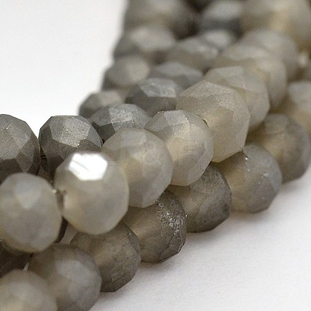 Pearl Luster Plated Faceted Rondelle Glass Beads Strands EGLA-J054-4x3mm-PL01-1