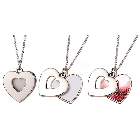 Sublimation Blank Aluminum Pendant Necklace LS-NJEW-E020-01P-02-1