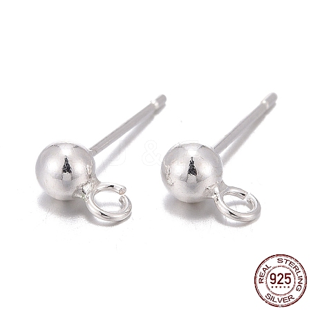 925 Sterling Silver Stud Earring Findings STER-S002-49-1