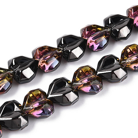 Electroplate Transparent Glass Beads Strands EGLA-B012-AB21-1