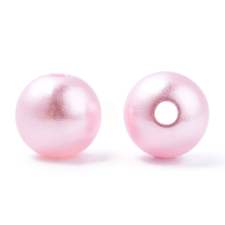 Spray Painted ABS Plastic Imitation Pearl Beads OACR-T015-05B-17-1