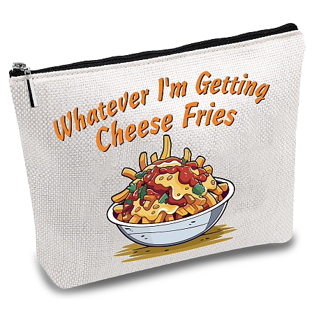 Custom Polycotton Cheese Fries Printed Canvas Storage Bags ABAG-WH0029-136-1