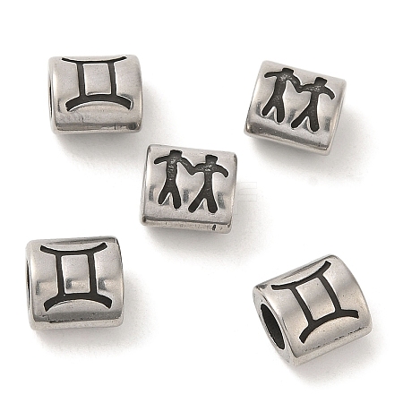 Oval with Constellation 304 Stainless Steel Beads STAS-E215-05AS-07-1