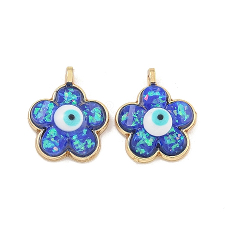 Translucent Evil Eye Resin Pendants KK-M219-22G-07-1