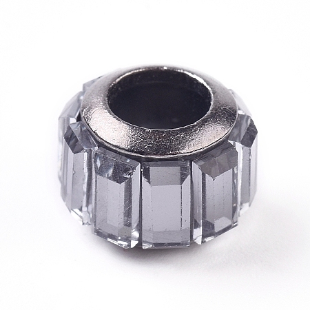 Glass European Beads GPDL-WH0001-01H-1