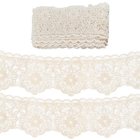5 Yards Polyester Flower Embroidery Lace Trim OCOR-GF0004-38B-1
