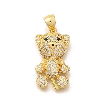 Rack Plating Brass Micro Pave Cubic Zirconia Pendants KK-L226-006G-11-1