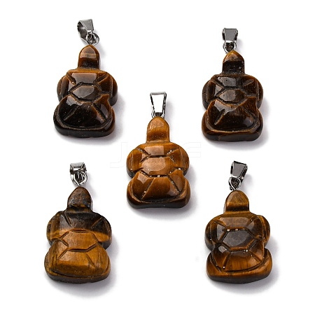 Natural Tiger Eye Pendants G-B127-06P-07-1