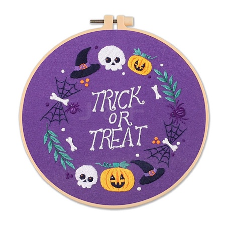 Halloween Themed DIY Embroidery Sets DIY-P021-A04-1