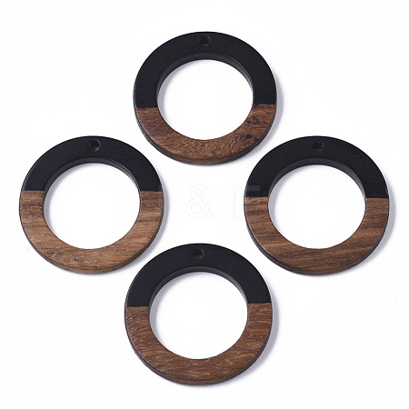 Resin & Walnut Wood Pendants X-RESI-T035-10-1