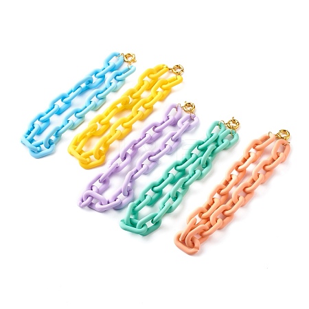 Opaque Acrylic Chain Necklaces NJEW-JN03728-1