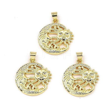 Rack Plating Real 18K Gold Plated Brass Pendants KK-B077-25G-1