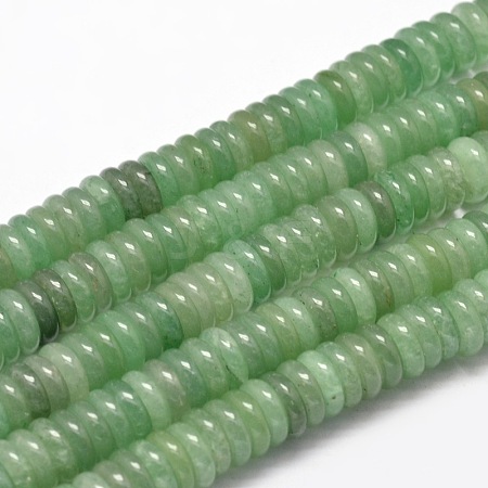 Flat Round/Disc Natural Green Aventurine Bead Strands G-L405-07-8mm-1