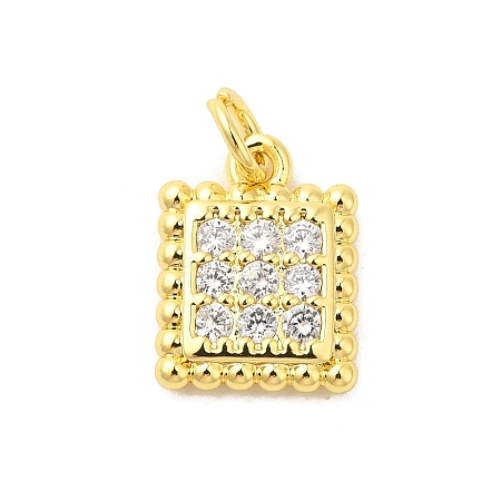 Real 18K Gold Plated Rack Plating Brass Micro Pave Cubic Zirconia Pendants Charms KK-S396-03A-1