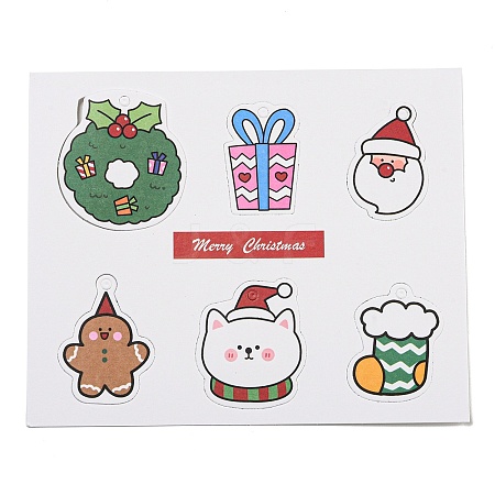 6 Styles Christmas Paper Gift Tag Display Cards CDIS-Q006-01D-1