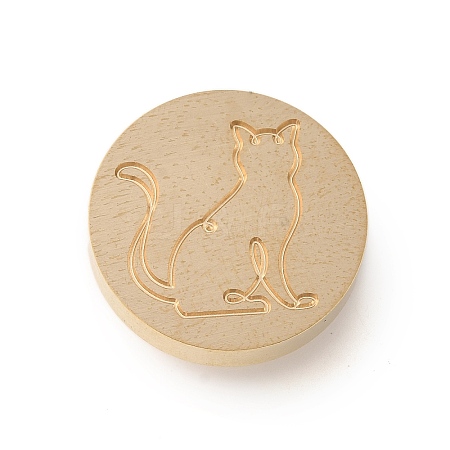 Golden Tone Wax Seal Brass Stamp Heads AJEW-U008-03G-20-1