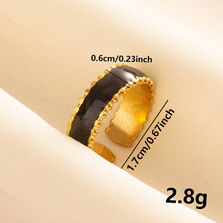 Fashionable Enamel Open Cuff Ring GS8271-3-1