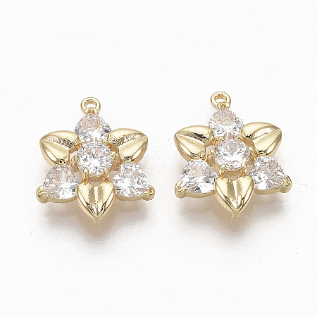 Brass Clear Cubic Zirconia Links LS-ZIRC-Q021-040G-NF-1