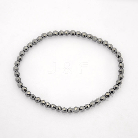 Non-Magnetic Hematite Stretch Bracelets BJEW-J101A-01-1