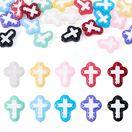 20Pcs 10 Colors Glass Beads Enamel Beads BLOW-TA0001-07B-1