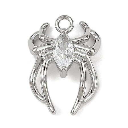 Brass Pave Clear Cubic Zirconia Pendants KK-L238-02P-1