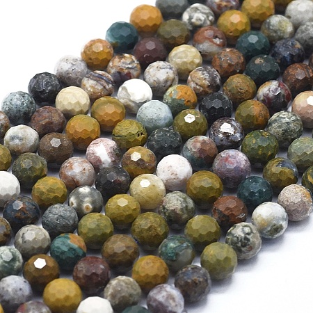 Natural Ocean Jasper Beads Strands G-D0013-66-1