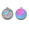 Rack Plating Rainbow Color Alloy Pendants PALLOY-S180-299-3