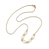 Natural Cultured Freshwater Pearl Rice Beaded Necklaces with Brass Round Snake Chains NJEW-JN06399-2
