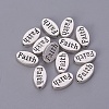 Oval with Faith Tibetan Style Beads X-TIBEB-A32287-AS-RS-1