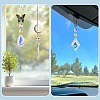 3Pcs 3 Styles Crystal Glass Hanging Sun Catcher AJEW-TADJ0001-07-7