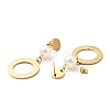 Ring with Acrylic Pearl Long Dangle Stud Earrings with 316 Stainless Steel Pins EJEW-F285-15G-2