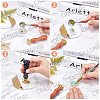 12Pcs 12 Patterns Brass Wax Seal Stamp AJEW-CP0004-30-7