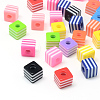 Opaque Stripe Resin Beads RESI-S342-10x10-M-1