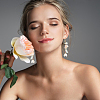 ANATTASOUL Resin Cherry Blossom Dangle Earrings EJEW-AN0002-30-6
