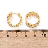 Leaf Brass Hoop Earrings KK-U058-64G-5