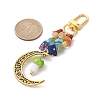 Alloy Hollow Moon & Lampwork Mushroom Pendant Decorations HJEW-JM01612-01-3