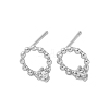 Brass Clear Cubic Zirconia Stud Earrings EJEW-Q014-33P-3