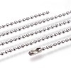 Tarnish Resistant 304 Stainless Steel Ball Chain Necklaces NJEW-F249-03P-1