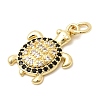 Brass Pave Clear Cubic Zirconia Pendants KK-G554-08C-G-2