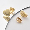 Rack Plating Brass Micro Pave Clear Cubic Zirconia Stud Earrings EJEW-K299-01G-L-2
