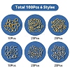 100Pcs 6 Styles 304 Stainless Steel Screw Eye Pin Peg Bails FIND-FS0002-85-2