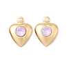 Brass Glass Charms KK-P340-09G-01-1