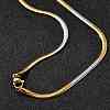 Titanium Steel Flat Snake Chain Necklaces for Men Women NJEW-G160-04GP-01-3