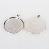 Vintage Tibetan Style Alloy Big Pendant Cabochon Bezel Settings TIBEP-O006-27AS-2
