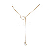 Brass Heart Pendant Necklaces NJEW-JN04838-1