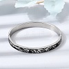 304 Stainless Steel Black Enamel Skin Print Hinged Cuff Bangles for Women SA-CBAC920-04P-1