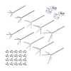 10Pairs 5 Styles 925 Sterling Silver Ear Studs FIND-PH0022-51-6