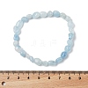 Natural Aquamarine Bead Stretch Bracelets BJEW-K213-54-3